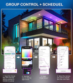 CLOUDY BAY [6 Pack] 4 Inch Smart LED Recessed Ceiling Light with RGB Back Light,Hub Included,10W 2700K-6500K,2W Color Changing Ultra-Thin Recessed Lighting, Baffle Trim Wafer Downlight, Hub Included