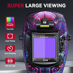 ARCCAPTAIN 3.94" x 3.66" Auto Darkening Welding Helmet, Solar Powered True Color Welding Hood, 1/1/1/1 Top Optical Clarity Welder Helmet, 4 Arc Sensor Wide Shade 4/5-9/9-13 for Stick MIG TIG Cut