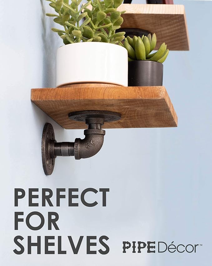 PIPE DÉCOR 1/2" x 1.5" Malleable Cast Iron Pipe Nipple, Pre Cut Connectors, Industrial Steel Grey Fits Standard Half Inch Black Threaded Pipes Nipples and Fittings, Vintage DIY Furniture, 10 Pack