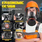 Full Face Gas Mask - Gas Masks Survival Nuclear and Chemical, Reusable Respirator Mask