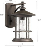 MICSIU Oil Rubbed Bronze Outdoor Light Sconces Wall Mount, Clear Seedy Glass Large Exterior Porch Wall Lantern, 12.5" Outside Lights for House, Front Porch, Patio, Backyard