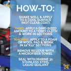 Marine 31 Stainless Steel Liquid Polish | Restores Shine & Luster on Stainless Steel, Aluminum & Chrome | Easy to Use Formula | M31-620 | 16 oz Bottle