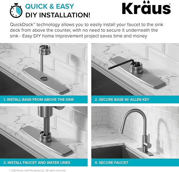 Kraus Oletto Spot Free Stainless Steel Dual Function Kitchen Faucets with Pull Down Sprayer, KPF-2620SFS