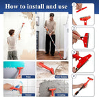 Paint Roller Kit with Extension Pole, 41Pcs Paint Supplies for Painting Walls, 4" & 9" Rollers with Frame, Tray with Liners, Paint Brushes, Scraper, Drop Cloths, Painters Tape, Sanding Sponges