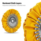 2PCS 8" Airway Buffing Wheel with 5/8" Arbor Flange-Free Hub, Yellow Buffing Wheels for Angle Grinder, Metal Polishing Wheel for Aluminum Wheels Stainless Steel Oxidation Removal