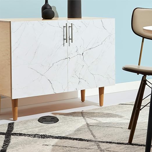 RACO 6239BK Floor Kit with Recessed Duplex 15A TR Device and Adjustable Steel Box, 1-Gang, Black