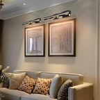 Picture Light, 24in Hardwired Picture Lights for Wall, Dimmable Poster Paintings Frames Light, Brass 4 Lighting Wall Sconces for Art Display Gallery Bathroom Living-Included Bulbs(Black)