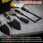 6-Piece Garden Tool Set with Storage Box, Heavy Duty Stainless Steel Gardening Hand Tools for Planting Weeding Digging, Includes Trowel, Shovel, Cultivator, Weeder, Pruner and More