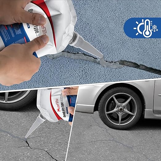 Concrete Crack Sealant, Premium Concrete Crack Filler, Weather-Resistant Caulking Glue,Quick-Drying & Waterproof Repair Adhesive for Slabs, Driveways, Sidewalks (2-Pack)