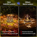 Brizled Butterfly Solar Lantern Lights with Colorful Projection, Christmas Birthday Gifts for Women Mom Grandma, Multicolor Hanging Lights Outdoor Waterproof, Solar Lantern Lights for Garden Patio