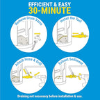 Water Heater Cleaning Tool, Improves Hot Water Supply, Removes Hard Water Sediment, Flushes Gas & Electric Tanks, Pro-Grade DIY Solution