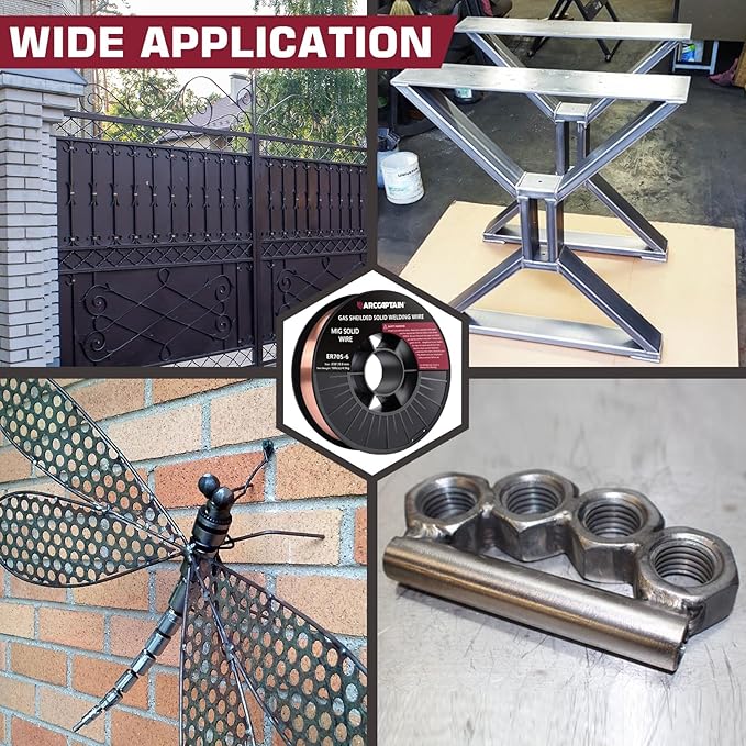 ARCCAPTAIN Mig Welding Wire, 0.030 10Lb Mig Wire ER70S-6 10Lbs Gas Solid Carbon Steel Low Splatter Mig Welding Wire Compatible With Lincoln Miller Forney Harbor Welder 0.08 4.5KG