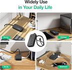 Surge Protector Power Strip - 8 AC Outlets & 6 USB Ports (4A/2C), 1080J Extension Cord with Multiple Outlets, 2-Sided Outlet Extender, 5FT Extension Cord, Wall Mount for Travel, Dorm Room