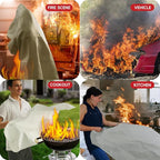 Emergency Fire Blanket for Home and Kitchen Safety - 100% Glass Fiber 40 * 40 Inches Fire Blanket for Kitchen, Car, Office, and School - Fire Blankets Emergency for Home (2 Pcs)