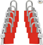 TRADESAFE Lockout Tagout Locks Set - 10 Red Aluminum Loto Locks, Keyed Different Lock Out Tag Out Padlocks, 2 Keys Per Lockout Padlock, OSHA Compliant