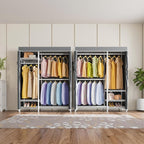 VIPEK V2C Heavy Duty Clothes Rack with Upgraded Polyester Cover, Metal Portable Closet with Adjustable Shelves & Hanging Rods, Freestanding Wardrobe Closet for Bedroom, Max Load 700LBS