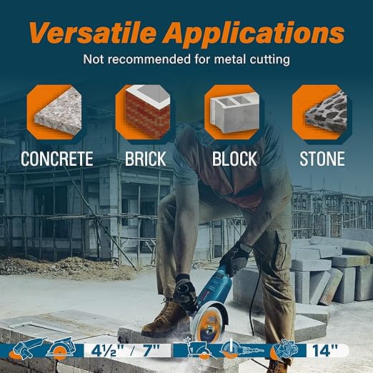 7 inch Diamond Saw Blade for Angle Grinder,Segmented General Purpose Blade Dry/Wet Cutting Blade for Concrete, Paver, Masonry, Terrazzo, Stone, Granite, Block, 7/8"-5/8” Arbor (3 Pack)