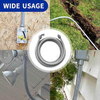 (1/2" Dia * 100 Feet) Yariwiz Flexible Electrical Conduit Liquid Tight PVC Conduit Kit with 5 PCS Coupling, 3 PCS Elbow and 10 PCS Strap, Sealtight Seal Flex Liquidtight Wire Outdoor Non Metallic Grey