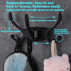 Heavy Duty Swivel Coat Hook Space Saving Towel Rope Hook Wall Mount Triple Swing Arms for RV Bathroom Kitchen Garage,Matt Black