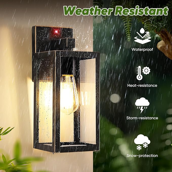 Upgraded Motion Sensor Outdoor Wall Light, 13” Dusk to Dawn Porch Light Outdoor Wall Sconce Lantern, 3 Lighting Modes Exterior Lighting Fixture Wall Mount, Outside Light for House Garage Patio, Bronze