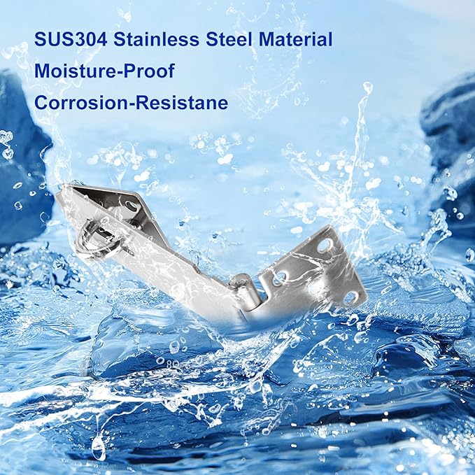 HOWDIA 180 Degree Hasp Lock Latch with Padlock, 5 Inch Stainless Steel Pad Lock Latches Locking Latch Security Door Clasp Hasp for Shed/Gate/Storage(Silver)