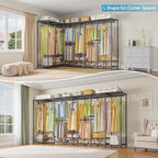 VIPEK V70 Extra Large Clothes Rack Heavy Duty Garment Rack, Freestanding Wardrobe Metal Closet for Hanging Clothes, Bedroom Organizer and Storage, Max Load 1670lbs, Black