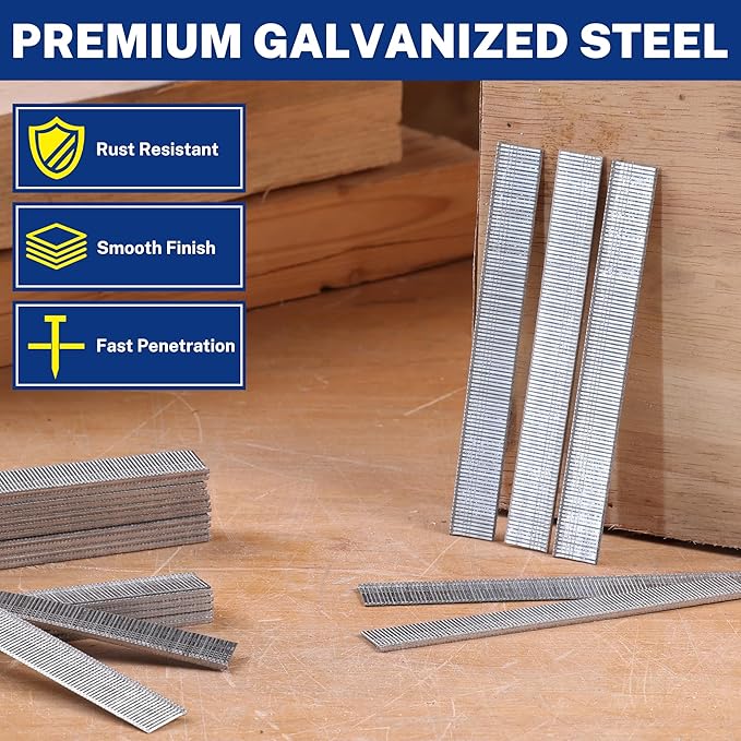 WORKPRO 5/8'' 18 Gauge Brad Nails, 6000 Count Finishing Nails, Universal Brad Nail Gun Nails for Pneumatic & Electric Brad Nailers