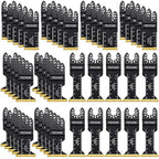 PECHAM 50PCS Titanium Oscillating Tool Blades, Universal Oscillating Multitool Blades Metal Cutting Quick Release for Hard Material Metal Nails Wood Plastic Fit Dewalt Rockwell Milwaukee Makita Bosch
