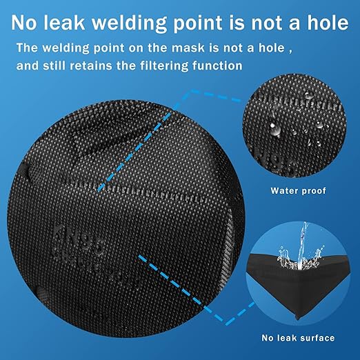 Hotodeal KN95 Face Mask 120 PCs, Black KN95 Mask, 5 Layers Cup Dust Mask, for Men, Women, Healthcare Worker, Essential Workers