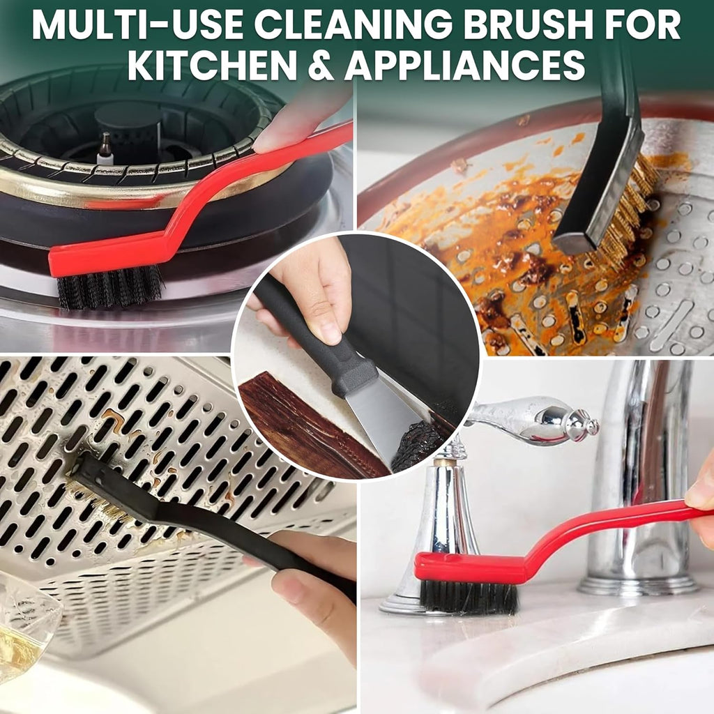 14 Pcs Crevice Cleaning Brush Set – Hard Bristle Cleaning Tools for Grout, Tile Floors, Gaps & Narrow Spaces – Multi-Purpose Grout Scrub Brush for Cleaning Bathroom, Shower, Window Tracks, Kitchen