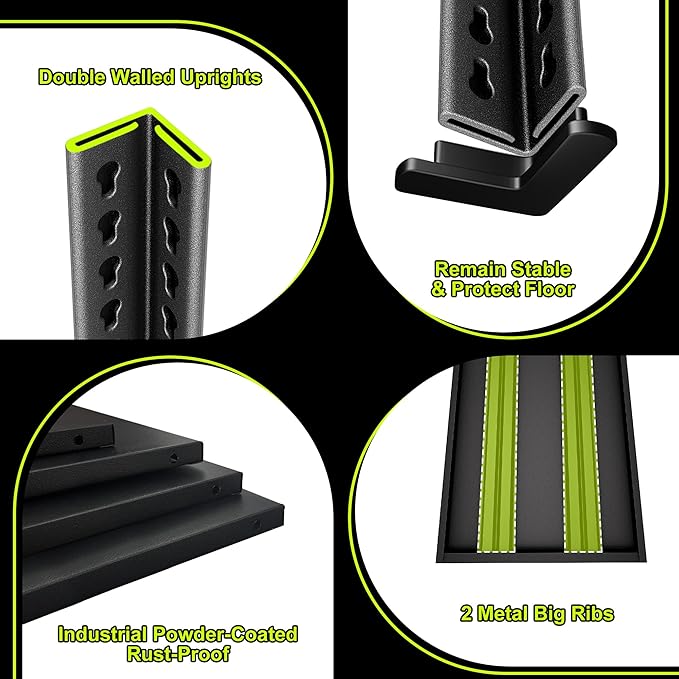 48" W Garage Shelving Heavy Duty, 2800 Lbs Loads Garage Storage Shelves Heavy Duty, Metal Shelving Units and Storage Racks, Industrial Utility Shelf,48" Wx18 Dx78 H, Black