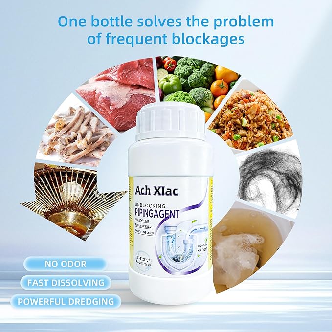 Sink Drain Cleaner, Pipeline Dredging Agent, Unclog Shower Drain, Pipe unblocking for toilets, Tubs, Shower or Sink Drains, Unclogs and Hair 9.2oz