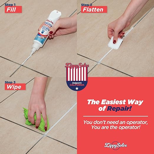 Tile Grout, Repair Kit, 2 Pack Grout Filler, Restore & Renew Tile Joints Line, Fast Drying Grout Paint Squeeze Tube for Bathroom Shower Kitchen Floor, Waterproof (17.6 oz, White)