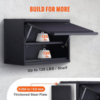 VEVOR Metal Storage Cabinet, 120lbs Load Capacity per Shelf, 20'' Tall Wall-Mounted Powder-Coating Steel Garage Cabinet with Adjustable Shelf, Press to Close & Open Door Perfect for Office Garage Tool