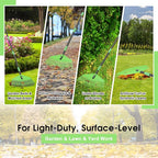 Garden Leaf Rake,16.5” Wide Plastic Leaf Rake for Lawn with 60” Long Handle, Plastic Yard Raking Tools for Lawn Turf Leaves Grass Thatch Debris Pine Needle Cleanup, Lightweight for Kid