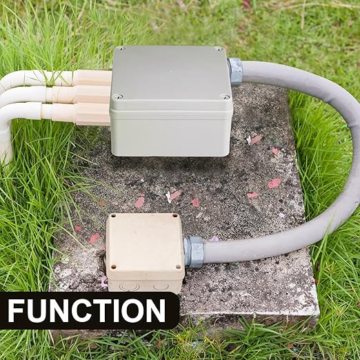 Kanayu Junction Box (6'' x 6'' x 3'') Electrical Conduit Box Waterproof IP65 Water Resistant ABS Plastic Dustproof Enclosure Protect Conduits Fitting Universal for Outdoor Electric Project Gray White