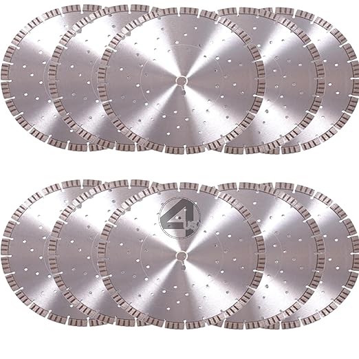 14" Diamond Saw Blade 15mm Segment 4 Reinforced Concrete W/Rebar 10 - Pack