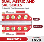 ARROW 6.3-Inch Torpedo Level, Magnetic Leveler with 0°/30°/45°/90° Bubbles, Top-view Windows, Aluminium Alloy Frame, Dual Metric and SAE Scales