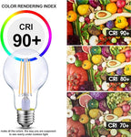 Energetic Dimmable LED Filament Light Bulbs, 8W, 60 Watt Equivalent, Warm White 3000K, Classic Clear Glass, A19 LED Light Bulb, 6 Pack