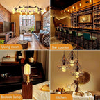 E26 LED Bulbs， 4W Equivalent 40 watt,Vintage Edison Bulbs, Warm White 2700K Amber E26 Edison Bulbs dimmable, Tubular T45 LED Light Bulb, AC120V, 400lm, CR90+,Gold Glass, Pack of 4