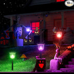 AOSEA Solar Pathway Lights Outdoor Waterproof, Solar Powered Garden Lights, Garden Decor Lighting for Yard, Patio, Landscape, Pathway (RGB Flash Mode Only, 10 Pack)