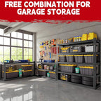 78” H x 55”W x 24”D Metal Garage Shelving, Adjustable 5 - Tier Basement Shelving, Easy Assembly, Large Size Heavy Duty Storage Rack for Garage, Basement & Workshop