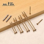 #8 x 2 Inch Deck Screws (116Pcs) 1lb. Carbon Steel, Yellow, Flat Head, Rust Resistant epoxy Coated, with T25 Star Bit