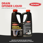 Roebic Liquid Drain Cleaner, Kitchen Sink Grease and Pipe Clog Remover, Professional Strength, 32 fl oz (1 Quart)