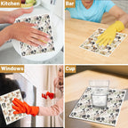 Swedish Dishcloths for Kitchen, 6PCS Cute Dog Swedish Dish Cloths Gift Set, Reusable Absorbent Cellulose Sponge Doggie Dish Towel for Home Cleaning(7.8 X 7 Inches)