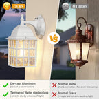 Dusk to Dawn Outdoor Lighting Fixtures - Sensor Exterior Lights, White Porch Lights, Waterproof Wall Lanterns for Garage, Front Door