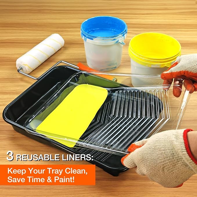 King Origin 31 Piece Paint Roller Kit, 9" & 4" Paint Rollers, Brushes, Extension Pole, Paint Trays & Accessories | Professional House Painting Supplies for Walls, Ceiling & Trim