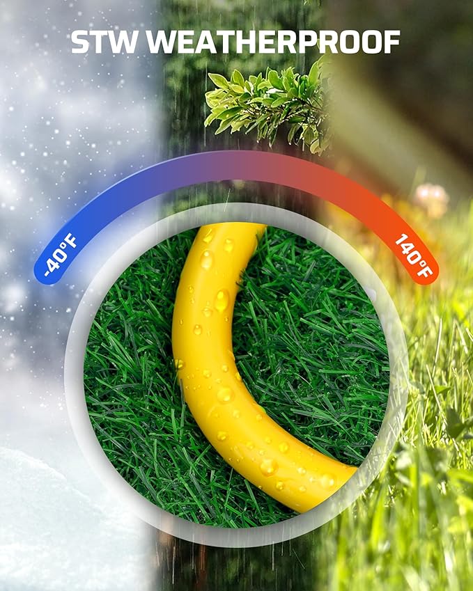 DEWENWILS 2 FT 12/3 Gauge Indoor/Outdoor Tri-Tap Extension Cord Splitter, SJTW 15 Amp Yellow Outer Jacket Contractor Grade Heavy Duty Power Cable with LED Lighted Plug, ETL Listed, Pack of 3