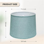 Lamp Shades Set of 2 - Drum Lampshades 11.4" x 12.9" x 9.8" Inches, Fabric Medium Replacement Lampshades for Table Lamp, Floor Lamp, Assembly Required, Spider,Linen