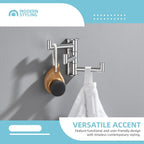 Angle Simple Towel Hook for Bathroom, SUS 304 Stainless Steel Foldable Robe Towel Holder, Wall Coat Hook, Polished Chrome